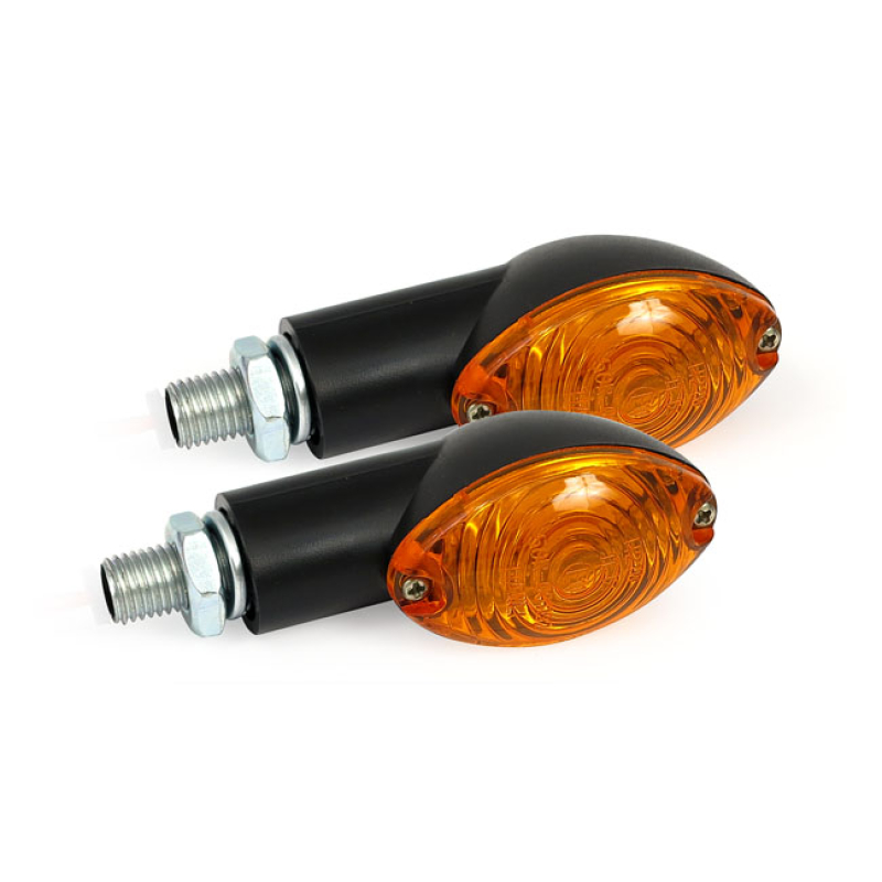 CATEYE MINI TURN SIGNALS 20MM STEM, BLACK WITH AMBER LENS ECONOMICAL, 940852