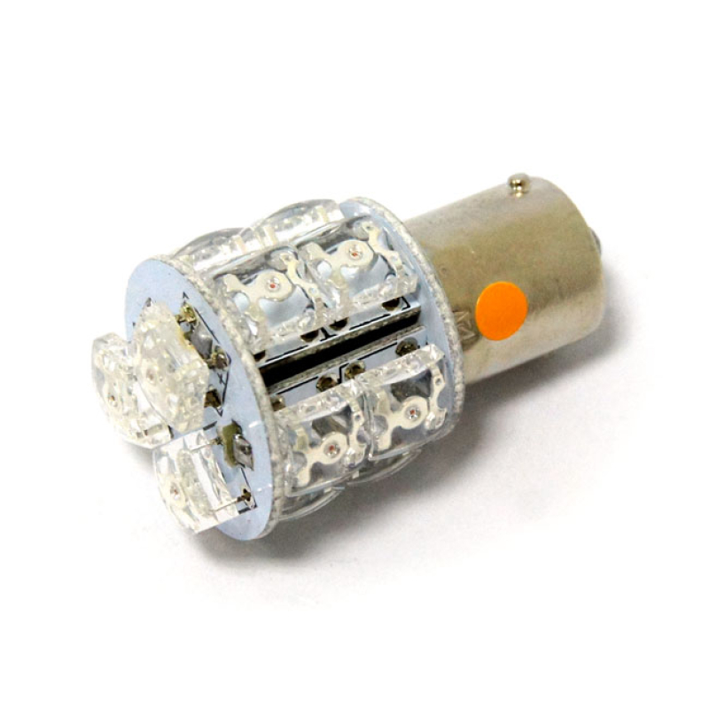 SUPERFLUX LED MINIATURE BULB. AMBER LIGHT, STD BASE WITH (3156) SINGLE 941109