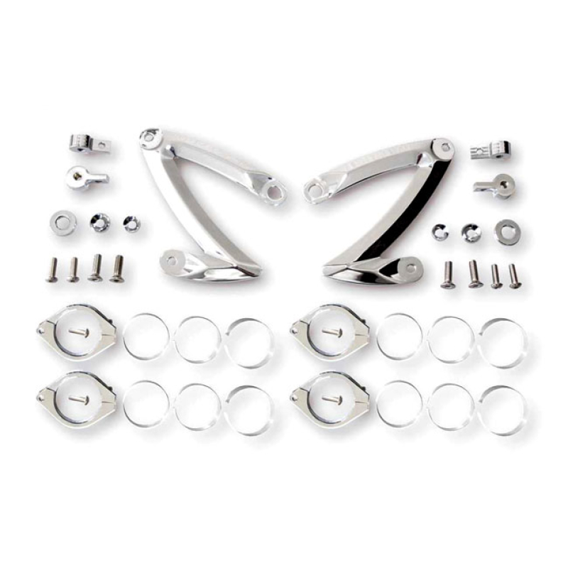 HEADLAMP BRACKET Z-STYLE. CHROME. 35-37MMCHROME PLATED ALUMINUM UNIVE 943536