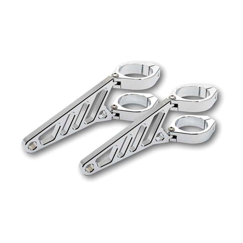 FINGERS, ADJ. HEADLAMP BRACKET ASSEMBLY LONG 35-37MM. CHROME HIGH-END 943549