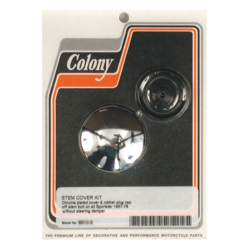 COLONY, FORK STEM BOLT KIT. CHROME INCLUDES RUBBER PLUG & CHROME COVER 950598