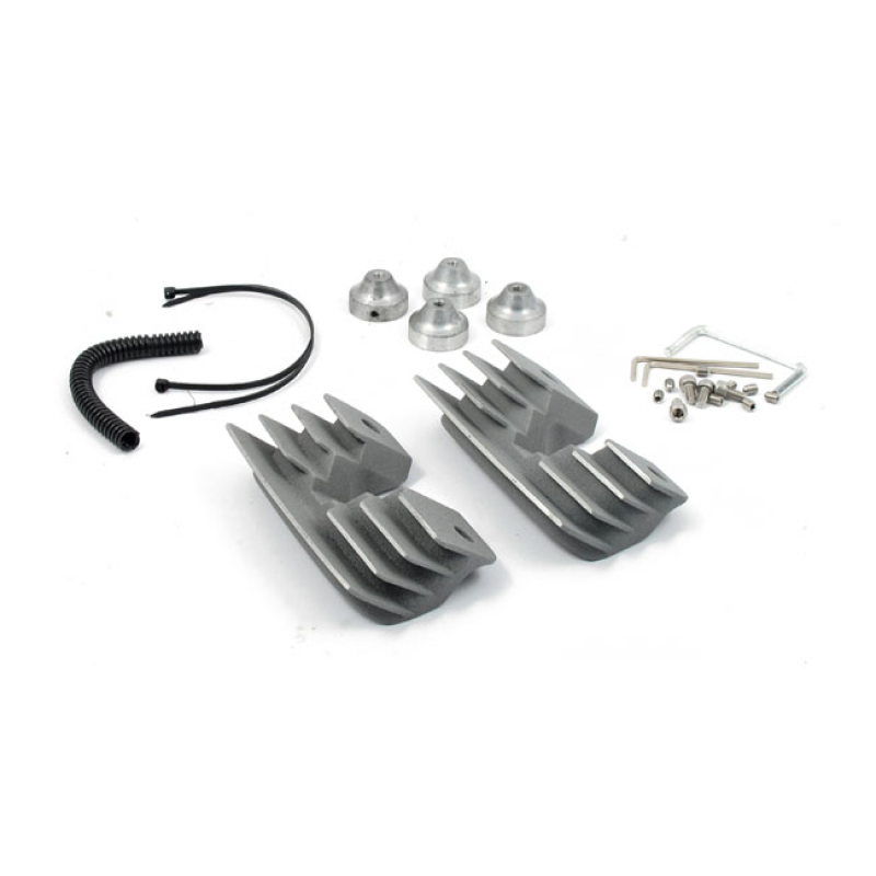 HEAD BOLT BRIDGE COVER SET. FINNED, SILVER ALUMINUM CONSTRUCTION. SLIP 951460