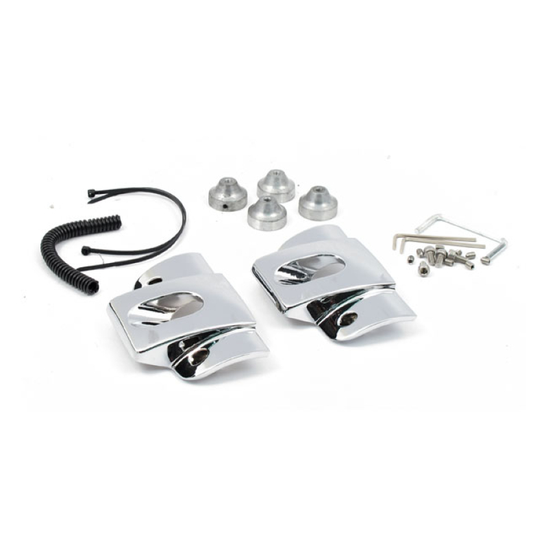 HEAD BOLT BRIDGE COVER SET. SMOOTH, CHROME CHROME PLATED ALUMINUM CONS 951467