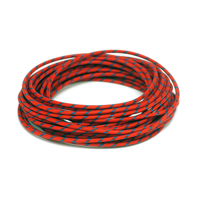 CLASSIC CLOTH COVERED WIRING, 25FT. ROLL. RED/BLUE RED WITH BLUE DOT. 951830