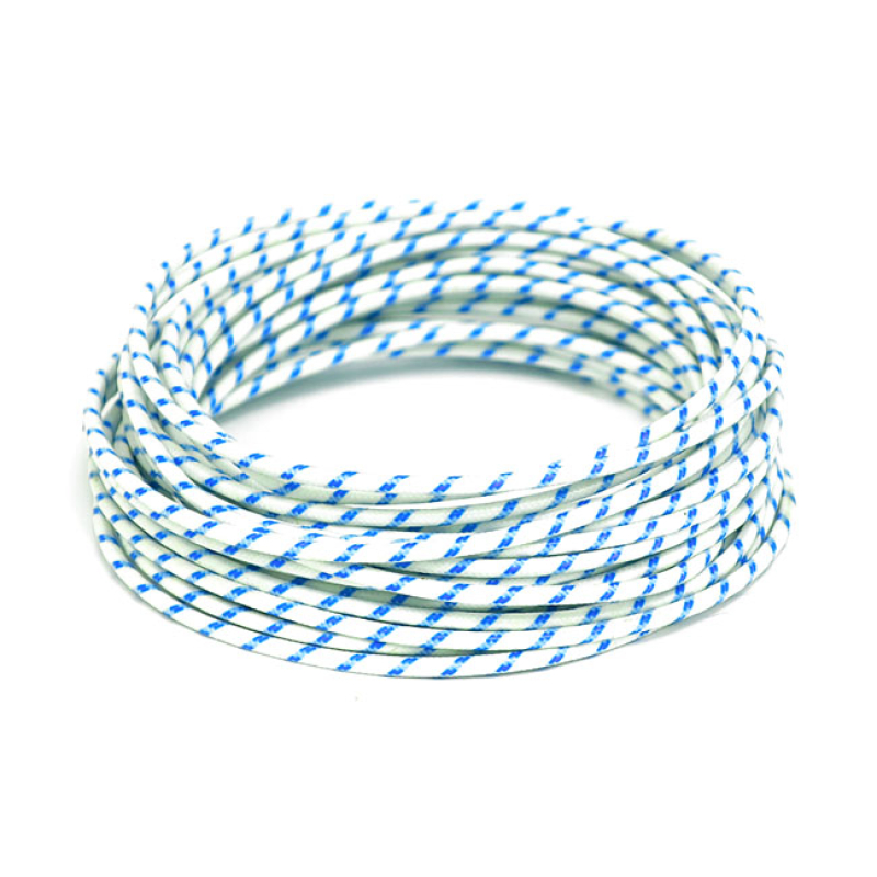 CLASSIC CLOTH COVERED WIRING, 25FT. ROLL. WHITE/BLUE WHITE WITH BLUE D 951832