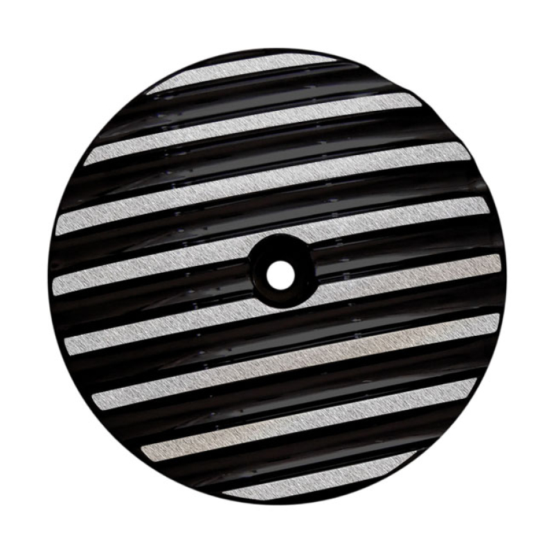 COVINGTONS, FINNED AIR CLEANER COVER INSERT. PLAIN BLACK ANODIZED FINI 953712