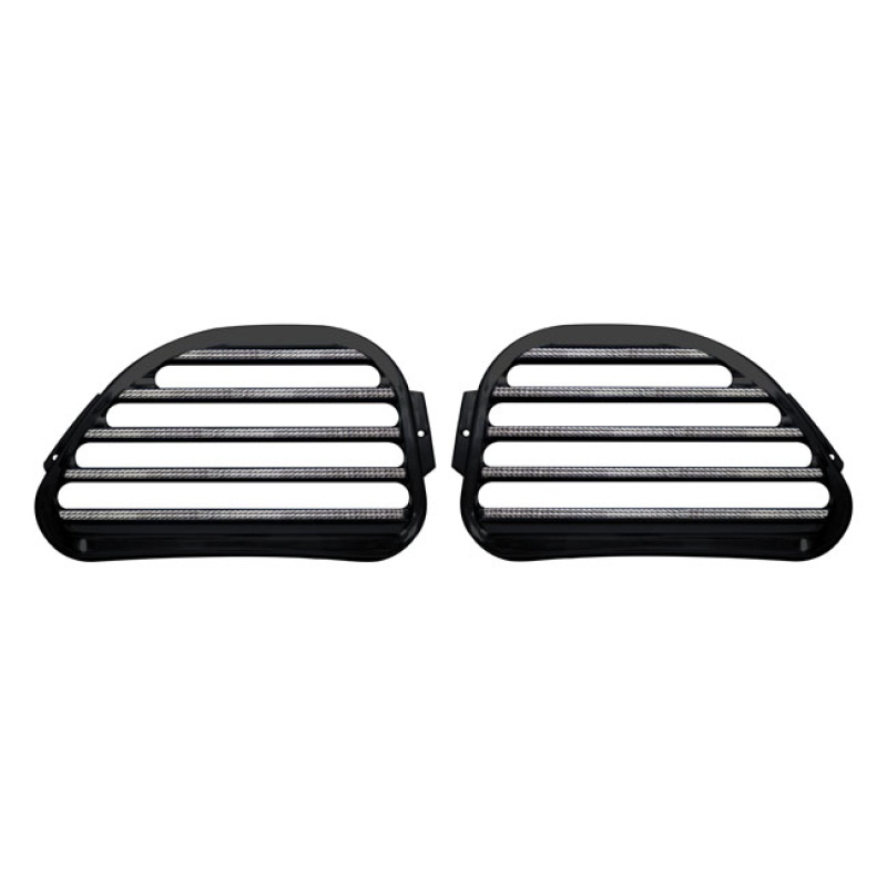 COVINGTONS, FINNED SPEAKER COVERS. BLACK DCE BLACK ANODIZED ALUMINUM W 953720