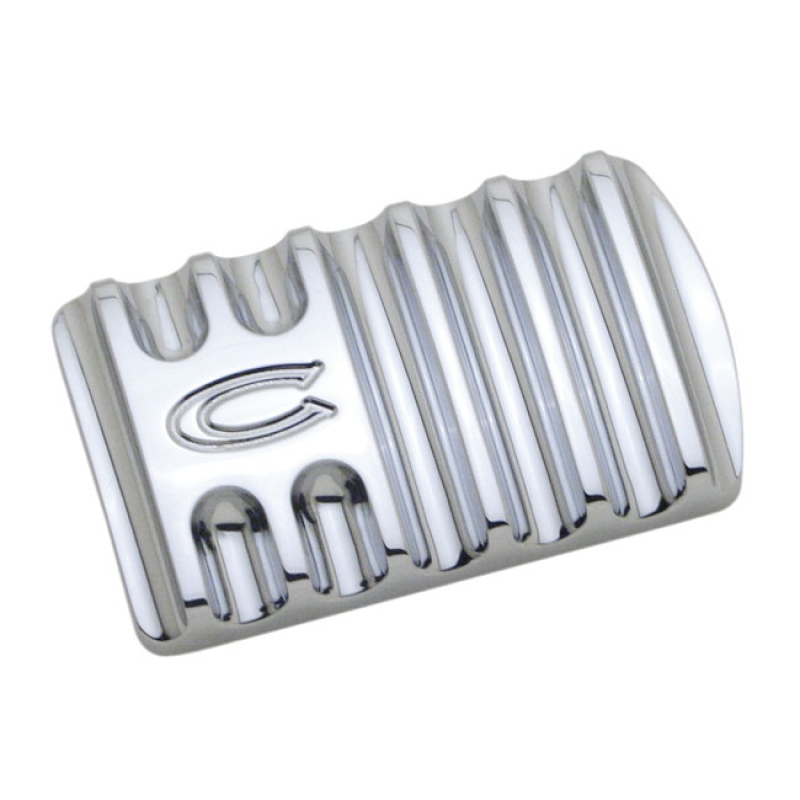 COVINGTONS, ALUMINUM BRAKE PEDAL. CHROME FINNED, CHROME, FITS FLOORBOA 953740