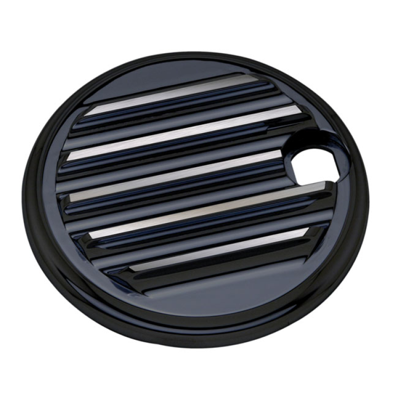 COVINGTONS, ALUMINUM FUEL TANK DOOR. BLACK. PLAIN FINNED. BLACK ALUMIN 953758