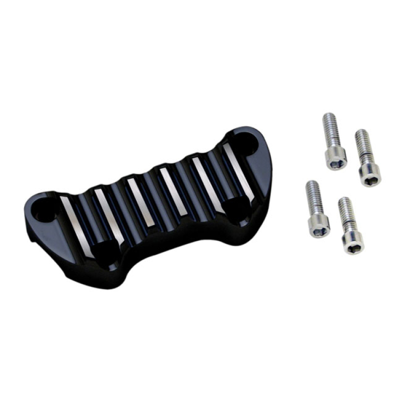 COVINGTONS, HANDLEBAR TOP CLAMP. FINNED, BLACK CC BLACK CONTRAST CUT A 953786