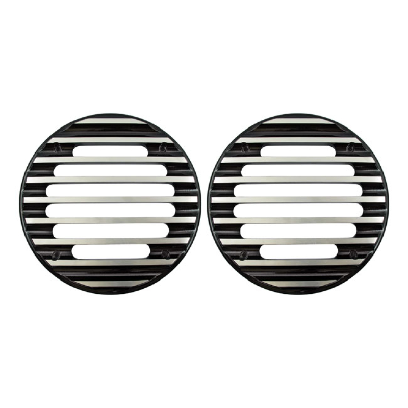 COVINGTONS, FINNED SPEAKER COVERS. LARGE. BLACK BLACK ANODIZED ALUMINU 953903