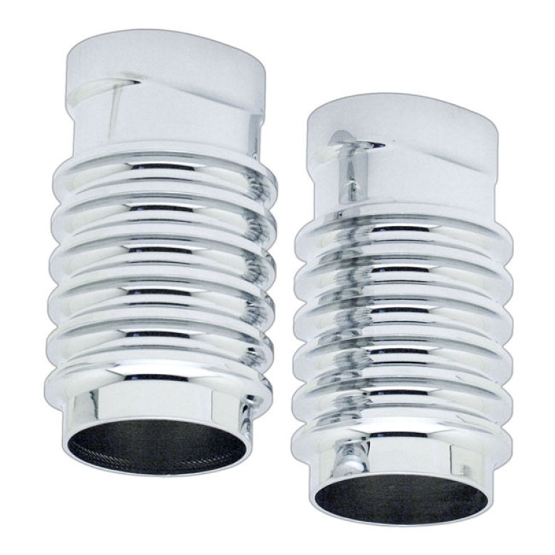 COVINTONS, FORK SLIDERS COVERS. FINNED. CHROME CNC MACHINED BILLET ALU 953939