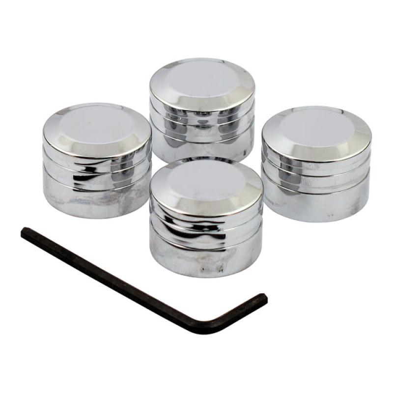 RIVERSIDE CUSTOM, HEAD BOLT COVER KIT. CHROME ALUMINUM CHROME PLATED M 954004