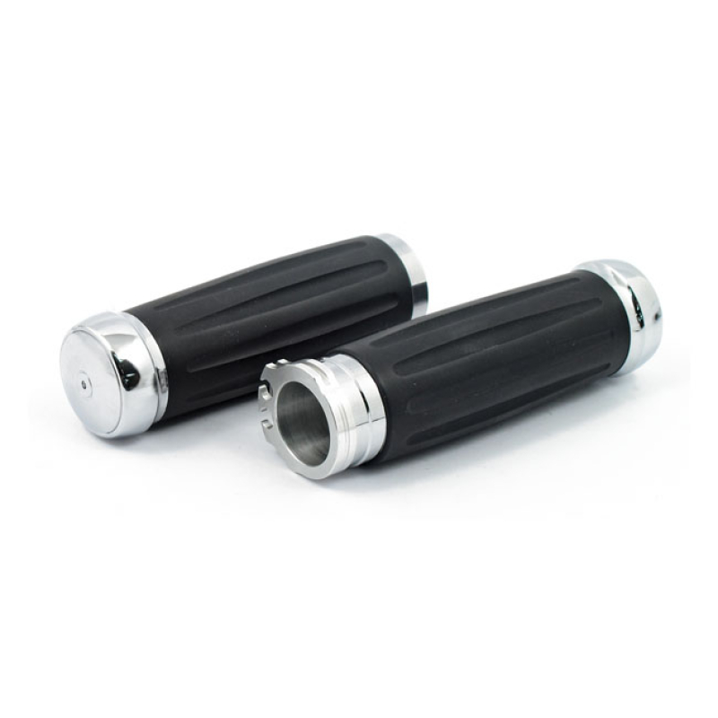 RIVERSIDE, ALUMINUM GRIPS. BLACK BILLET ALUMINUM WITH SLOTTED BLACK AN 954016