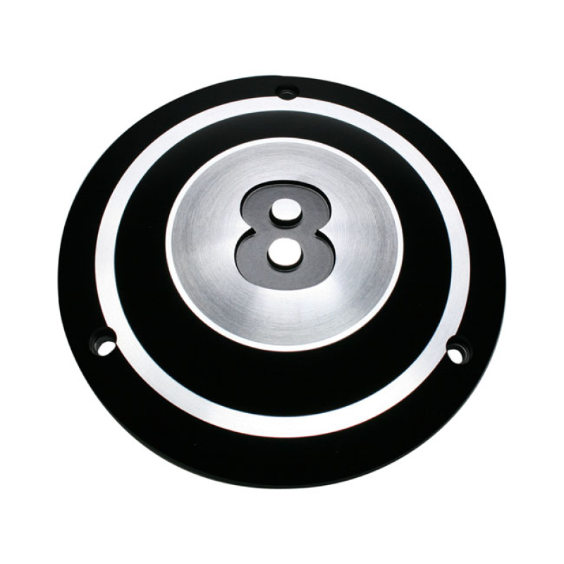 HELLS KITCHEN CHOPPERS, DERBY COVER 8 BALL. BLACK CNC MACHINED FROM BI 954230