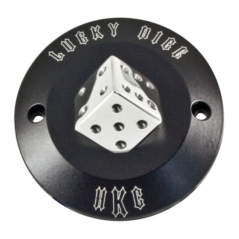 HKC POINT COVER 2-HOLE. LUCKY DICE, BLACK BLACK ANODIZED ALUMINUM WITH 954249