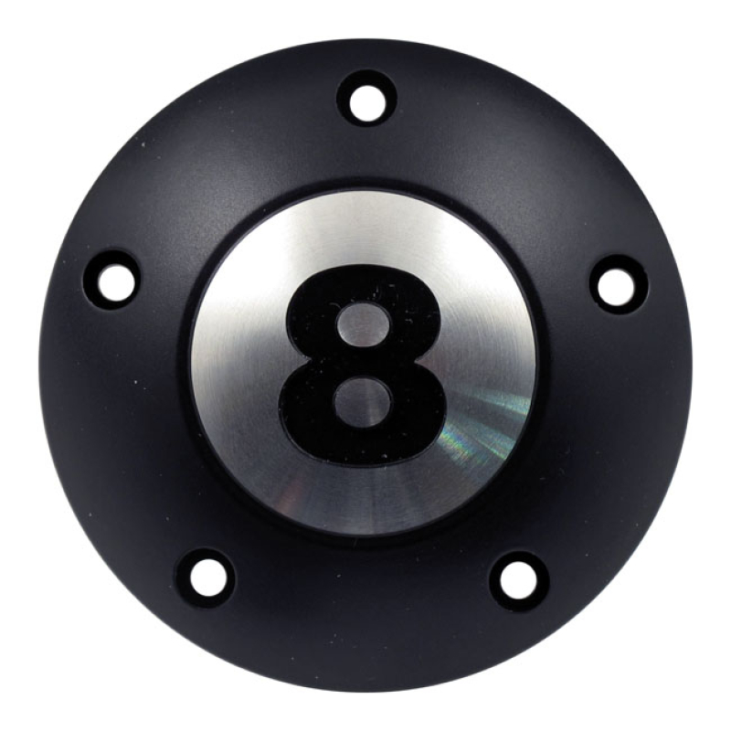 HKC POINT COVER 5-HOLE. EIGHT BALL, BLACK BLACK ANODIZED ALUMINUM WITH 954250