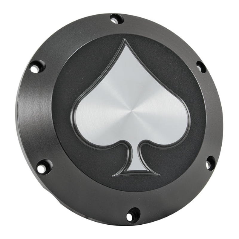 HELLS KITCHEN CHOPPERS, DERBY COVER SPADE. BLACK CNC MACHINED FROM BIL 954263