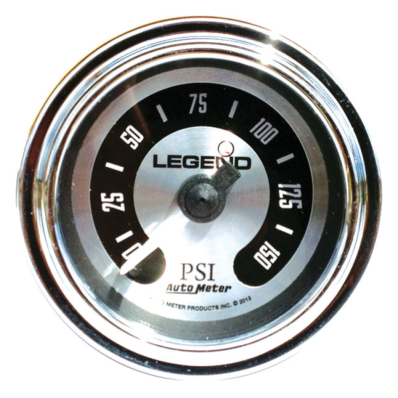 AIR GAUGE, SPUN ALUMINUM SILVER/BLACK FACE, SILVER HOUSING, FAIRING MO 954732