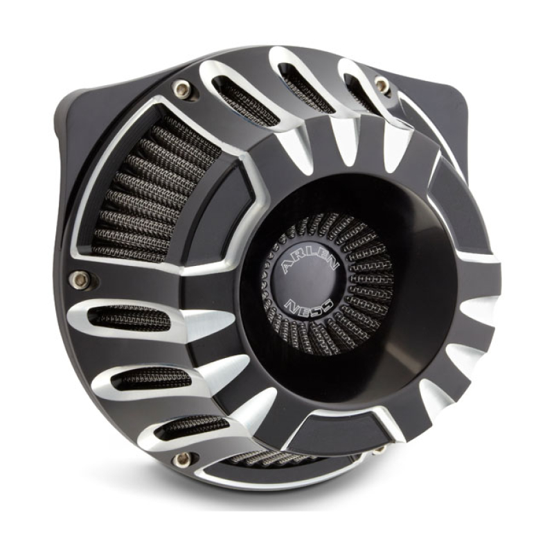 ARLEN NESS, INVERTED AIR CLEANER KIT 'DEEP CUT'. BLACK CC - BLACK ANOD 958733