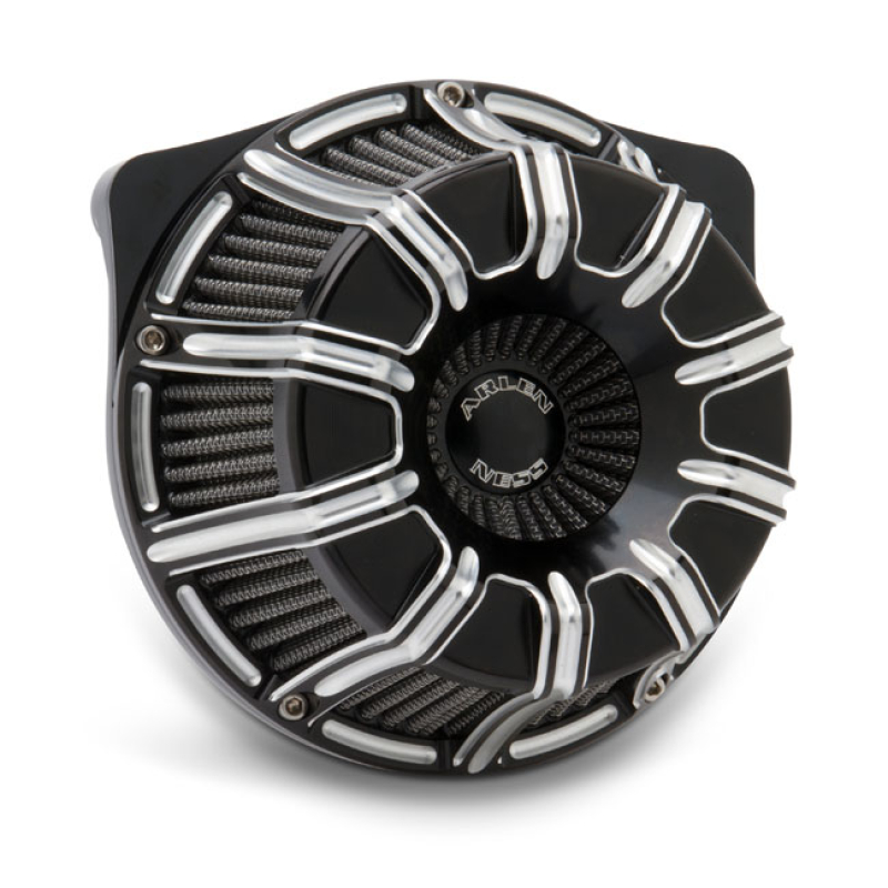 ARLEN NESS, INVERTED AIR CLEANER KIT '10-GAUGE'. BLACK CC - BLACK ANOD 958737