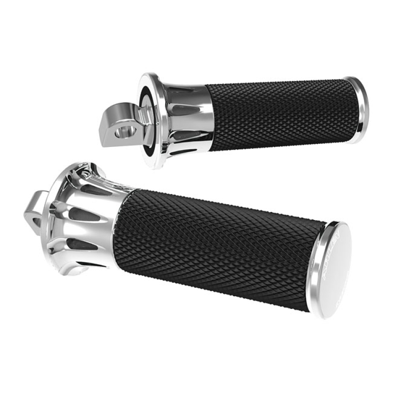 ARLEN NESS, FUSION FOOT PEGS. DEEP CUT. CHROME CHROME. TRADITIONAL MAL 958975