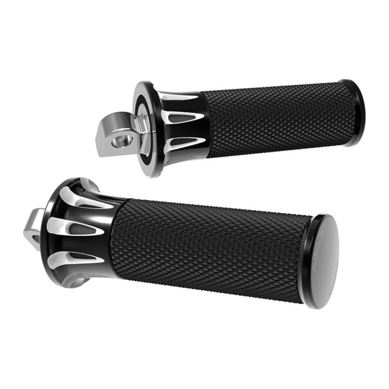 ARLEN NESS, FUSION FOOT PEGS. DEEP CUT. BLACK BLACK. TRADITIONAL MALE 958976