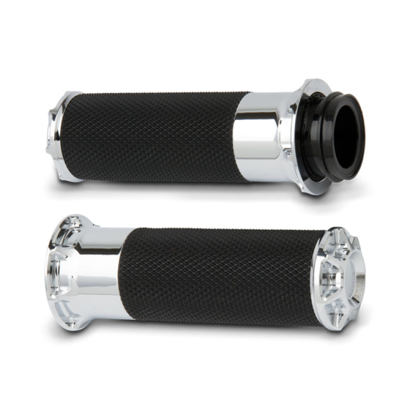 ARLEN NESS, FUSION BILLET BEVELED GRIPS CHROME A FUSION OF GREAT MATER 960342
