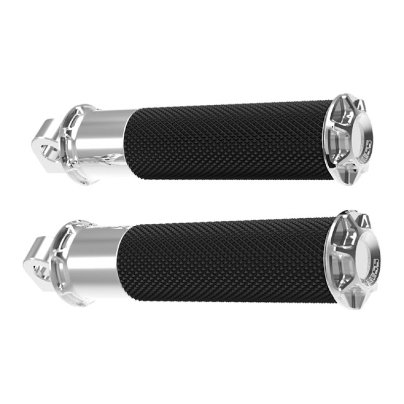 ARLEN NESS, BEVELED FUSION FOOT PEGS. CHROME WITH TRADITIONAL H-D MALE 960344