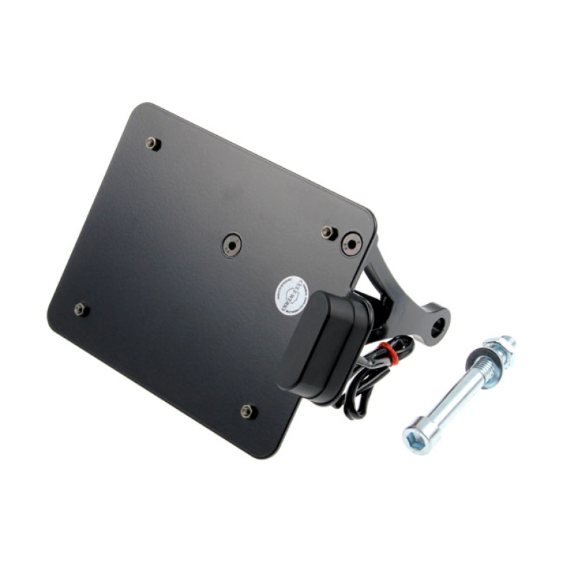 CULT-WERK, SIDE MOUNT LICENSE PLATE BRACKET. SWITZERLAND GLOSS BLACK P 963069