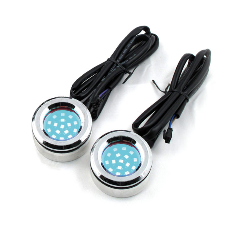 CYCLE VISIONS 2 1/8" ROUND BAG LITES CHROME 968052