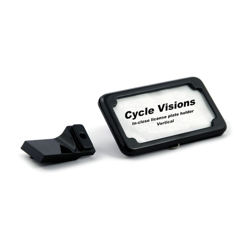 CYCLE VISIONS INCLOSE LICENSE PLATE HOLDER VERTICAL. BLACK 968057