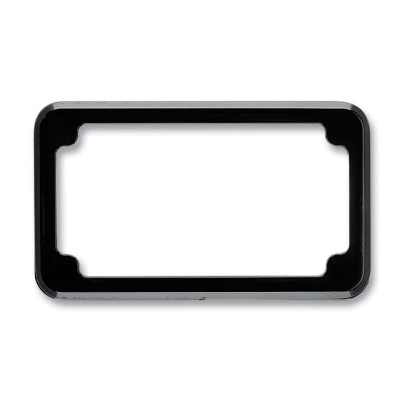 CYCLE VISIONS BEVELED BLIND HOLE LICENSE PLATE FRAME BLACK 968108