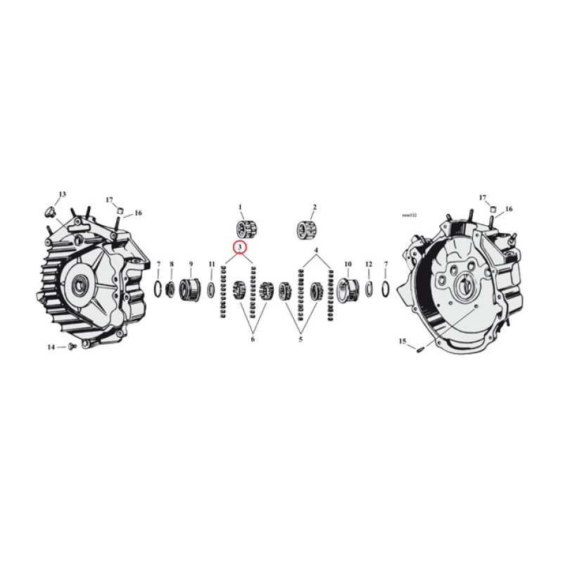 ROLLERS CRANKCASE. +.0004 INCH 969323