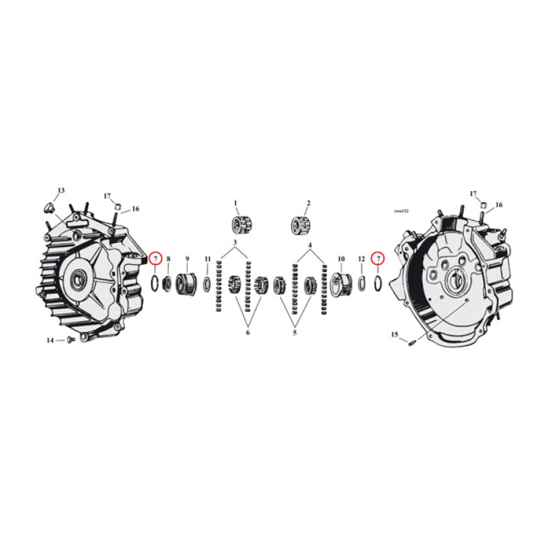 RETAINING RING, CRANKCASE BEARINGS LEFT & RIGHT SIDE. OEM REPLACEMENT 971222