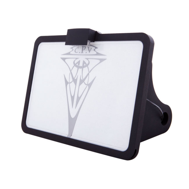 CPV, ''SLIDE-IN'' LICENSE PLATE BRACKET. SIDE MOUNT, BLACK BLACK POWDE 972570