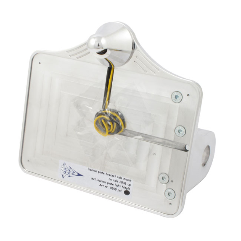 CPV LICENSE PLATE BRACKET KIT POLISHED; NIPPLE LIGHT; SIDE MOUNT; 1 IN 972948