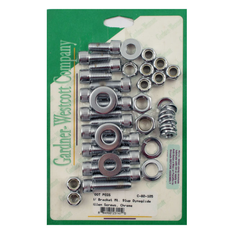 GARDNER-WESTCOTT, FOOT PEG & BRACKET MOUNT KIT. REAR. CHROME ALLEN HEA 975972