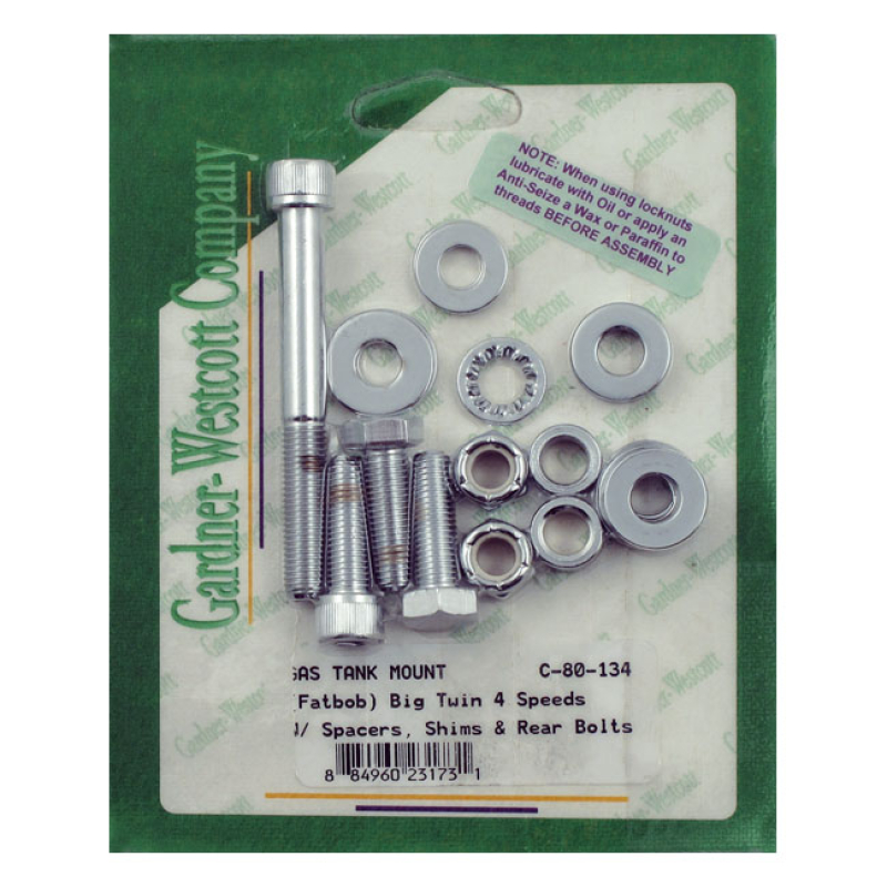 GARDNER-WESTCOTT, GAS TANK MOUNT KIT. ALLEN HEAD. CHROME LATE STYLE. I 975976