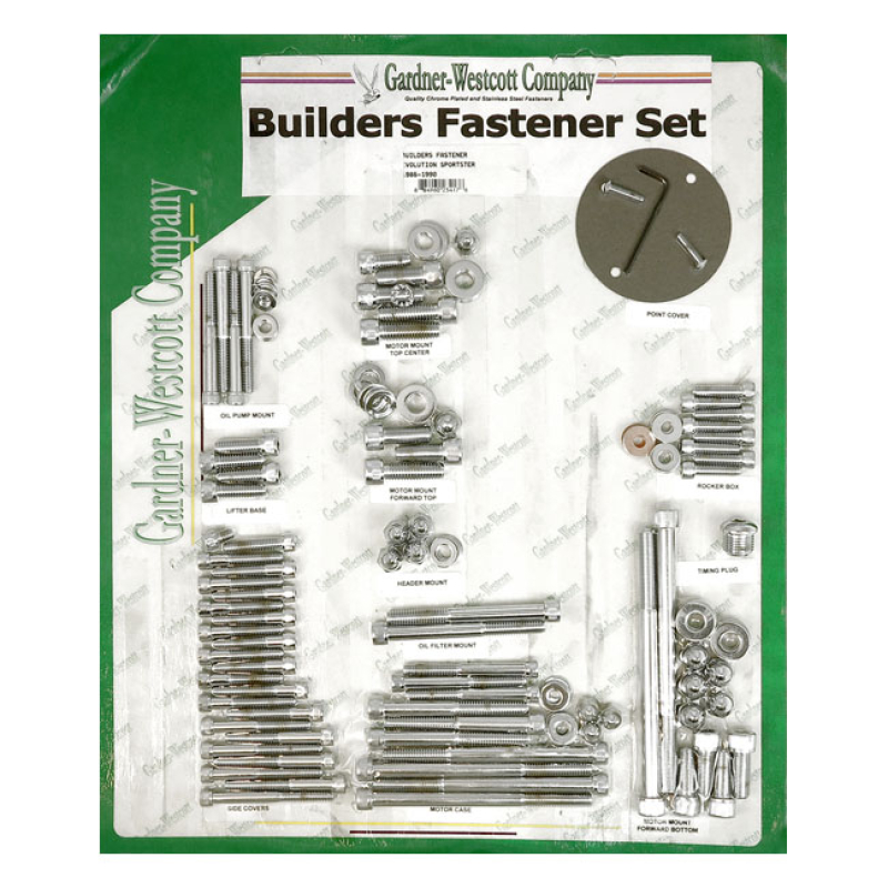 BUILDERS FASTENER SET CHROME, ALLEN 977255