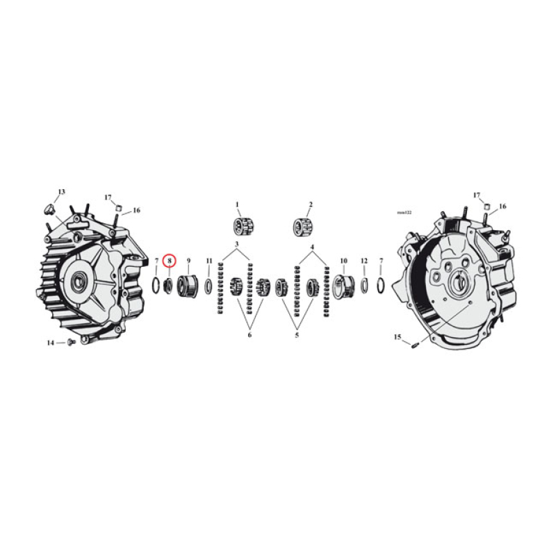 SPROCKET BEARING END, LEFT SIDE 977539