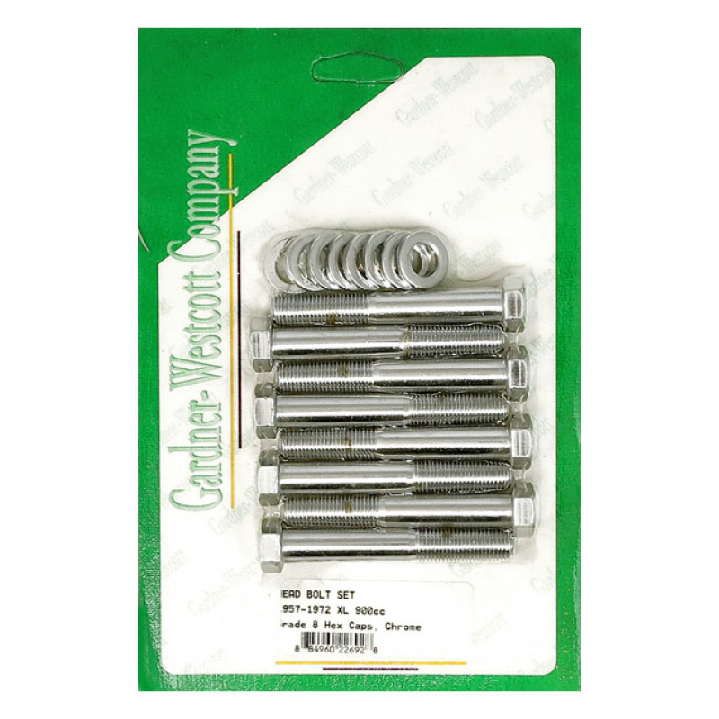 HEAD BOLTS STOCK STYLE HEX CHROME; OEM STYLE HEX BOLTS WITH WASHERS 977697