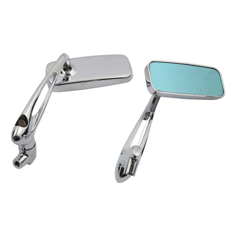 BRICKK, ROTATABLE STEM MIRROR SET CHROME, BLUE TINTED GLASS, SLOTTED S 980746