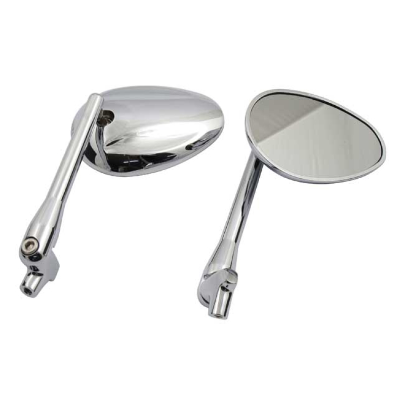OVAL, ROTATABLE STEM MIRROR SET CHROME, LIGHT TINTED, WITH VARIOUS ADA 980753