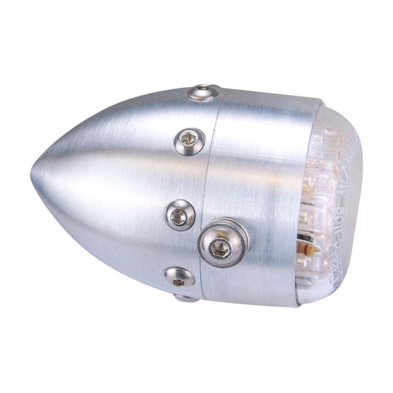 HKC, RETRO LED TAILLIGHT. MATTE ALUMINUM - ECE APPROVED   - DIAMETER 3 982023