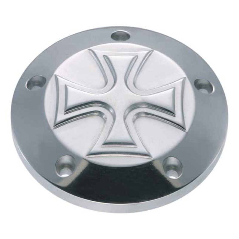 HKC POINT COVER 5-HOLE. MALTESE CROSS, POLISHED POLISHED ALUMINUM.   A 982041