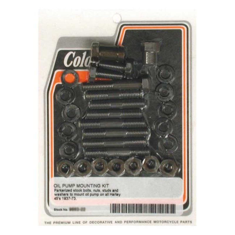 COLONY OIL PUMP MOUNT KIT OEM STYLE PARKERIZED, INCL. ALL STUDS 989103
