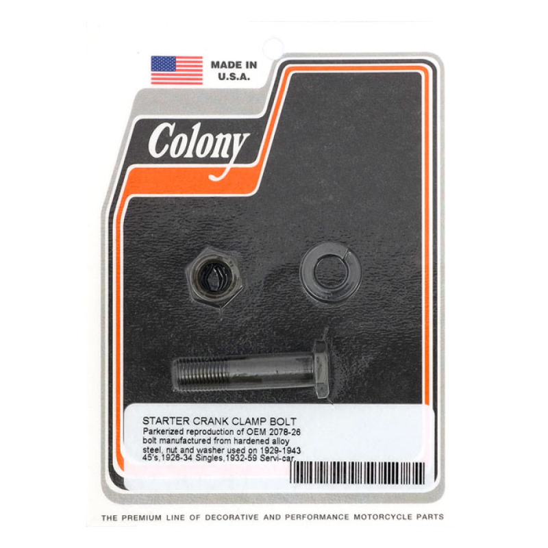 COLONY KICKSTARTER ARM BOLT KIT BLACK PARKERIZED; FORGED STEEL 989117