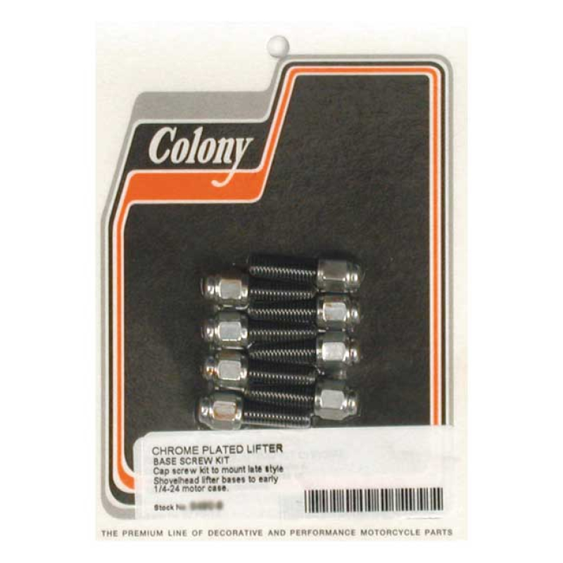 COLONY, TAPPET BLOCK MOUNT KIT. CAP STYLE, CHROME CONVERSION KIT. 1/4- 989173