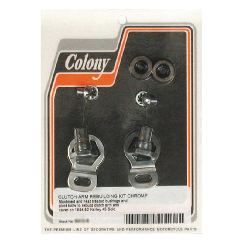 COLONY, CLUTCH ARM REBUILD KIT. CHROME INCLUDES BEARINGS, PIVOT BOLTS 989311